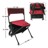 Zenree Portable Durable Folding Backpack Chair, Red - Perfect for Camping, Sporting Events, Campfires, Hiking, and Outdoor Recreation, Built in Pockets for Storage