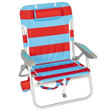 Rio Beach 2-Pack Wide Big Boy 4-Position Backpack Beach Chair with Pillow, Arms, and Storage Pouch, Lightweight Outdoor Portable Camping Chair with Carry Straps, Supports up to 300 lbs., Blue/Red