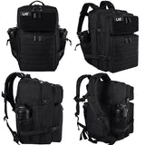 LHI Tactical Military Backpack for Men and Women 45L Large Molle Army Assault Pack 3 Day Travel Backpacks - Black