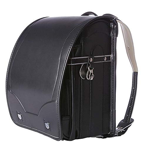 MilWorld randoseru black backpack ransel japanese school bags boys and girls automatic lock waterpoorf PU leather