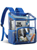 MIER Small Clear Backpack for School and Stadium Events, 12 Inch Blue