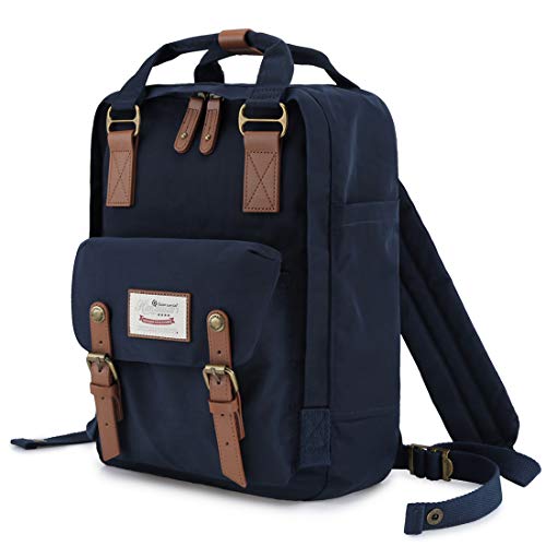 Himawari Backpack/Travel Backpack for Women 14.9" College Vintage Waterproof Bag ， Work Backpack for 14inch Laptop (HIM-28#Dark blue)