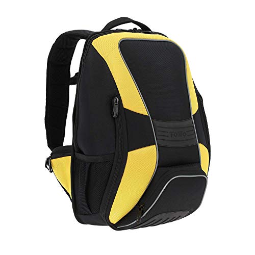 Totto Men's Bicycle Backpack, Black/Yellow, 47 cm