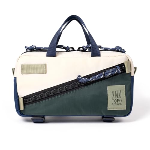 Topo Designs Mini Quick Pack - Shoulder Sling + Waist Pack for EDC and Daily Commute, Bike Rides, Internal Organization (Forest/Bone White)