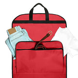 Dalix 60" Foldable Garment Bag Suits Cover Dresses w Front Pocket Red