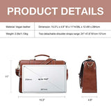 ECOSUSI Backpack for Women Briefcase Messenger Laptop Bag Vegan Leather Satchel Work Bags Fits 15.6 inch Laptops, Coffee