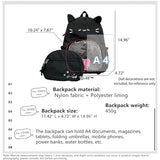 UINSUE Kawaii Chick Backpack with Detachable Front Pocket Casual Comic Cat Face Design Ita Bag for Conventions and Everyday Use 13L (Black-Cat)