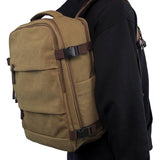 KAUKKO Canvas Travel Rucksack, Large Capacity Carry On Bag with Shoe Pouch and 15.6 inch Laptop Compartment, Flight Approved Outdoor 40L Luggage Weekender Bag, 12-KHAKI