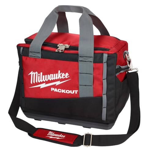 Milwaukee bag tool Milwaukee 48-22-8321 Tool Bag, 9.6 in W, 15 in D, 12.2 in H, 2 -Pocket, Polyester, Black/Red | Backpacks4Less