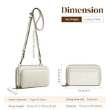 S-ZONE Crossbody Bags for Women Small Purses RFID Vegan Leather Wallets Multi Compartment Zipper Card Slots