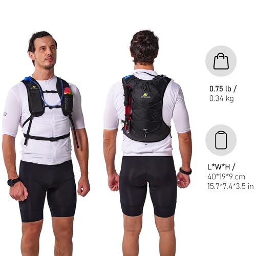 N NEVO RHINO Hydration Backpack, Lightweight Hiking Water Backpack, Hydro Bike Pack with 70 oz 2L Water Bladder, Hydration Daypack for Cycling Rave Mountain