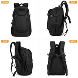 HUNTVP 25L Tactical Backpack Rucksack WR Tactical Assault Pack Military Bag (Black)