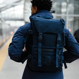 Topo Designs Rover Pack Tech - Work Business Travel Backpack, Integrated Organization, 2 Laptop Tablet Pockets, Comfortable Cushioned Support, Durable 1000D Fabric (Black/Black)