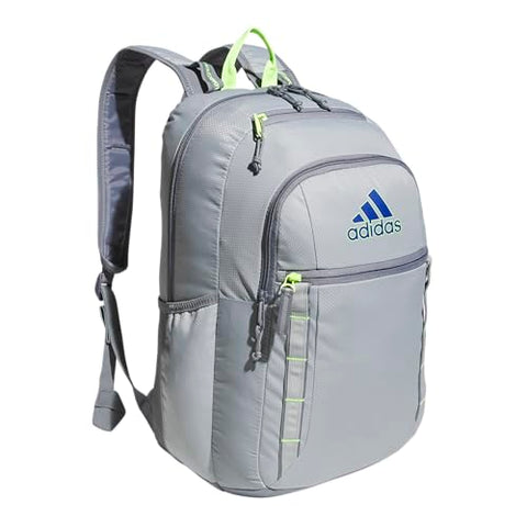 adidas Excel 7 School Backpack for Laptop, Gym and Travel, 34L, Stone Grey/Team Royal Blue/Lucid Lemon Yellow/7, OSFA