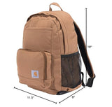 Carhartt 23L Single-Compartment Backpack, Durable Pack with Laptop Sleeve and Duravax Abrasion Resistant Base, Carhartt Brown