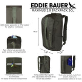 Eddie Bauer Maximus Backpack | 30L | Hiking | Outdoor Gear | Travel | Lightweight | Weather-Resistant | Durable | Rugged | Spruce