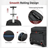 Vessgra Backpack for Men 45L Rolling Backpack, 17.3 Inch Travel Backpack, 4-Wheel Spinner Design Laptop Backpack for Men Work Business,Black (1Pc Black Backpack with 3 Packing Cubes)