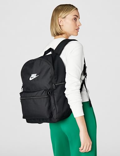 Nike Heritage Backpack, Black/Black/White, MISC