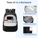 Sisipoet School Backpack for Girls, Lightweight Kids Bookbag for Boys Classic College Backpack for Teen Men Women with Luggage Strap, Age 8-18 Years Old, Black