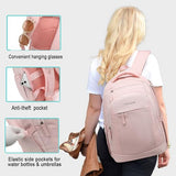 FEDESERN Smell Proof Backpack with Lock,Water Resistant Smell Proof Bags Travel Laptop Backpack,Large Capacity Carbon Enduring Smell Proof Stash Bag with Lock for Men Women (Pink)