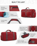 Gonex 100L Large Foldable Travel Duffle Bag with Shoes Compartment, Packable Lightweight Water Repellent Duffel Bag for Camping Gym Weekender Bag Red