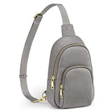 S-ZONE Leather Sling Bag for Women Men RFID Blocking Small Crossbody Sling Backpack Purses Chest Bags Travel Cycling Hiking