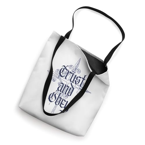 Trust and Obey Christian Hymn Gothic Cross Tote Bag
