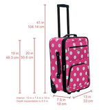Rockland Fashion Softside Upright Luggage Set, Expandable, Pink Dots, 2-Piece (14/19)