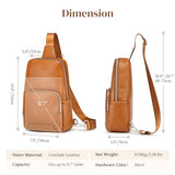 S-ZONE Sling Bag for Women Men RFID Blocking Genuine Leather Crossbody Backpack Sling Purses Fashion Travel Daypack Chest Bags Ladies-Brown