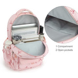 Phaoullzon Girls High Middle School Coquette Backpack for Teen Kawaii Bows Bookbag College Daypack,Pink Bow