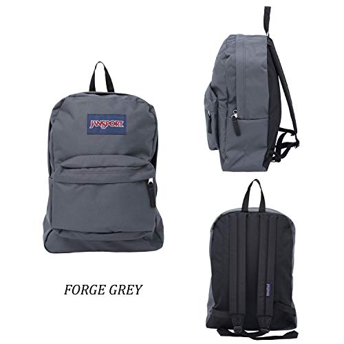 JanSport SuperBreak One Backpack - Durable, Lightweight Bag with 1 Main Compartment, Front Utility Pocket with Built-in Organizer, Premium Backpack, Forge Grey