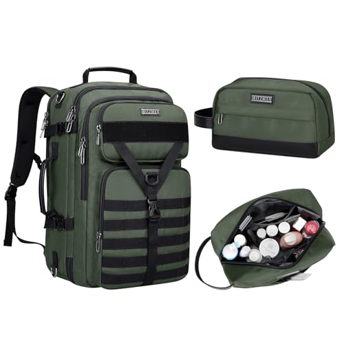 WITZMAN Carry On Travel Backpack for Men Large Convertible 45L Duffle Bag Airline Approved and Toiletry Bag Lightweight Hanging Bathroom Bag Water-resistant Dopp Kit