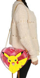 Pokemon Mini Backpack for Adults - Bundle with 12" Heart Shaped Pikachu Backpack Purse for Women Plus Trading Cards | Pokemon Small Bookbag Set