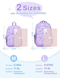 VASCHY Kids Backpack 16"(17.5L) Water-Resistant School Backpack for Girls–Elementary & Primary School Bookbag, Lightweight with Multiple Pockets Purple Flutter