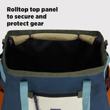 Topo Designs Mountain Gear Bag, Enormous Tote Style Free Standing Bag, Recycled Nylon, Abrasion Resistant (Forest/Bone White)