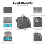 Eddie Bauer Cooler Bag | Insulated | Vacation | Travel | Camping | Tailgate | Beach | Picnic | Festival | Shoulder Carry | Top Handle - Rain