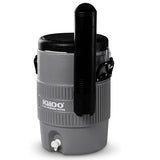 Igloo 5 Gallon Portable Sports Cooler Water Beverage Dispenser with Flat Seat Lid, Insulated Beverage Dispenser, Grey/Black