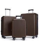 LIGHT FLIGHT 3 Piece Luggage Sets With Spinner Wheels Hardshell TSA Lock