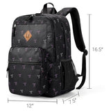 ZORFIN 26L Backpack for College, and Travel: Water Resistant Bookbag - Bow Black