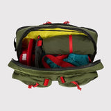 Topo Designs Global Briefcase - Bold Daily Carry Bag, Commute + Travel Pack, Personal Item Compliant, Laptop Sleeve, Removable Adjustable Shoulder Strap, Stowable Backpack Straps (Stone Blue/Forest)