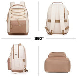 WINDARS School Backpack for Teens Girls, Aesthetic College Backpack Large Bookbag for Women Students Fashion 15.6 Inch Laptop Bag for Work Travel (Khaki Beige)