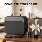 HOMEAL Smell Proof Bag with Lock, 11x8.5x5.2 Inch Large Odorless Storage Case with 6 Dividers, Containers and Rolling Tray Included, Travel Stash Kit for Men - Black