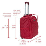 Rockland Melrose Upright Wheeled Underseater Luggage, Red, Carry-On 15-Inch