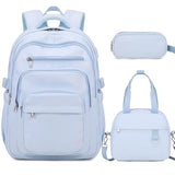 DIGOBAY Backpack for School Girls Boys, College Backpack with Lunch Bag Pencil Case for Teens Kids Elementary Middle High School, Casual Multi-Pocket Travel Daypack with USB Port for Women Men Blue