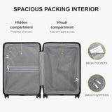 LEVEL8 Carry on Suitcase for Women Men, Carry-on Luggage Airline Approved, Travel Bag with Spinner Wheels, Lightweight Luminous Textured Hard Shell, Tsa Lock, 20 Inch, Cream White
