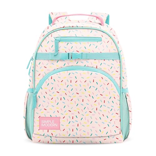 Simple Modern Medium Toddler Backpack for School Girls and Boys | Kindergarten Elementary Kids Backpack | Fletcher Collection | Kids - 15" tall | Confetti on Cream