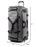 Travelpro Bold Drop Bottom Wheeled Rolling Duffel Bag, Grey/Black, 30-Inch