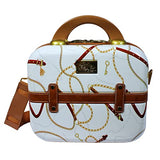 Chariot Regal Vintage Style 2-Piece Hardside Carry-On Retro Train Case Spinner Luggage Set - Ivory