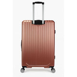 World Traveler Dejuno Beaumont Lightweight Hardside Expandable Spinner Luggage, Rose Gold, Large Checked