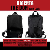 DIME BAGS Lockable Sling Backpack with Odor Sealing Carbon Lining, Scent & Spill Proof Crossbody Bag with 3-Digit Combo Lock, Water-Resistant Exterior, Adjustable Strap & Hidden Pocket (Black)